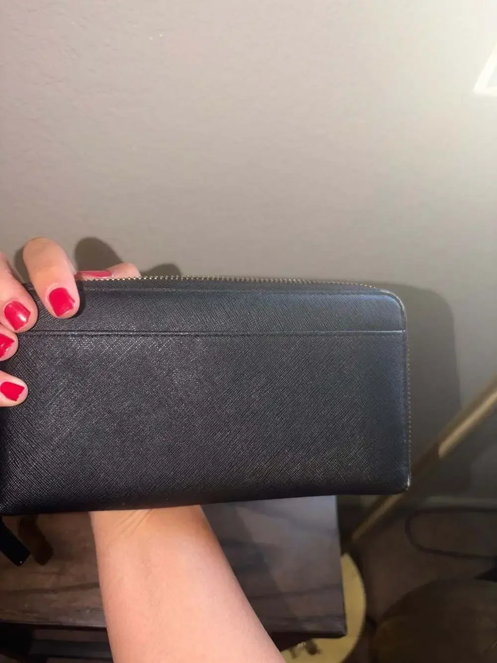 Kate Spade Laurel Way Neda Saffiano Leather Zip-Around Wallet in Black